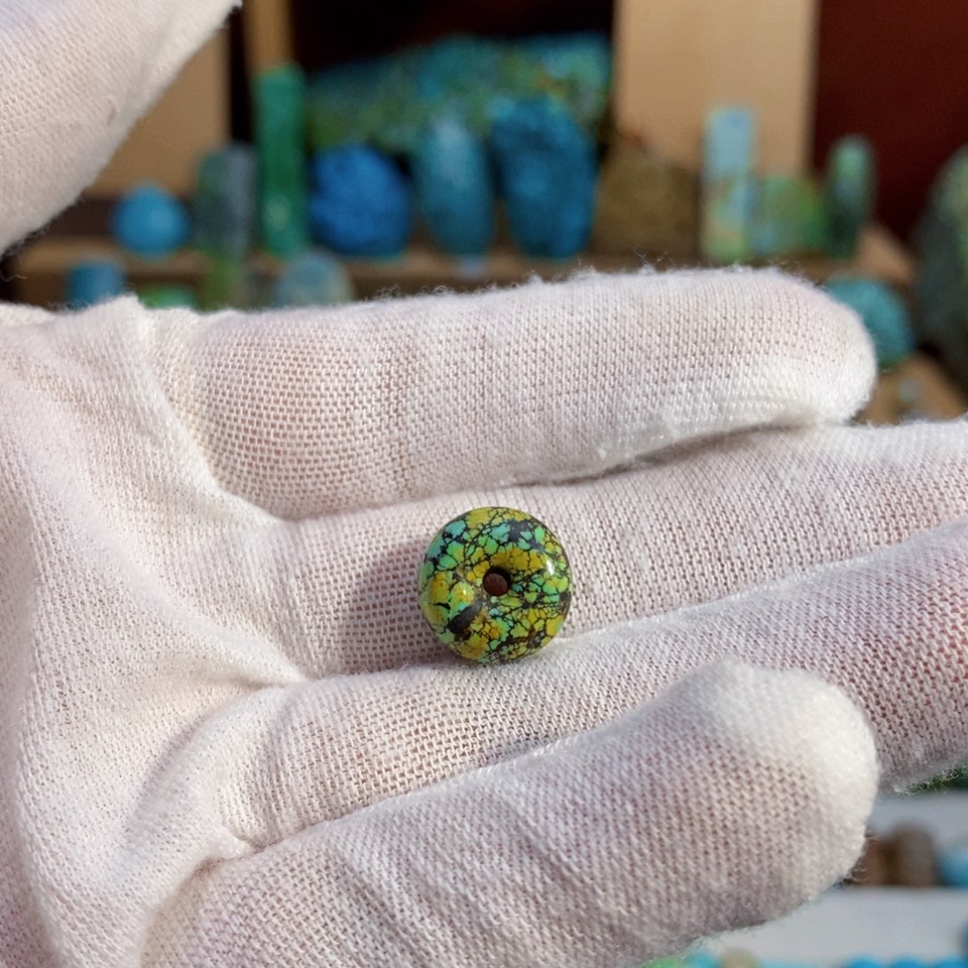 定制绿松石三彩扣子