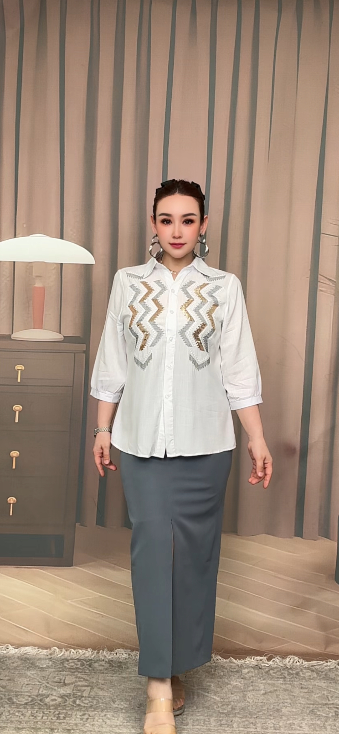 新款衬衫气质时尚中式