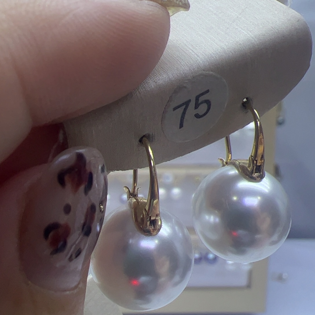 淡水珍珠耳饰18K金镶嵌