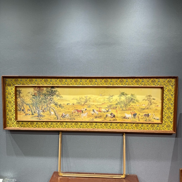 新内凹掐丝团龙——50x160乌檀木展览框中框【画芯四尺对开】