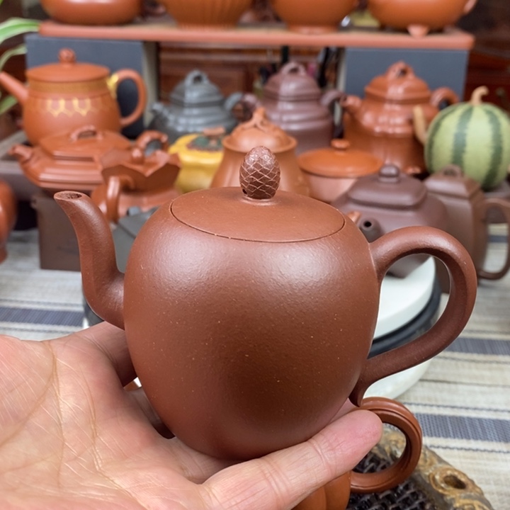 紫砂茶壶美人肩220CC原矿宝山红降坡泥特价