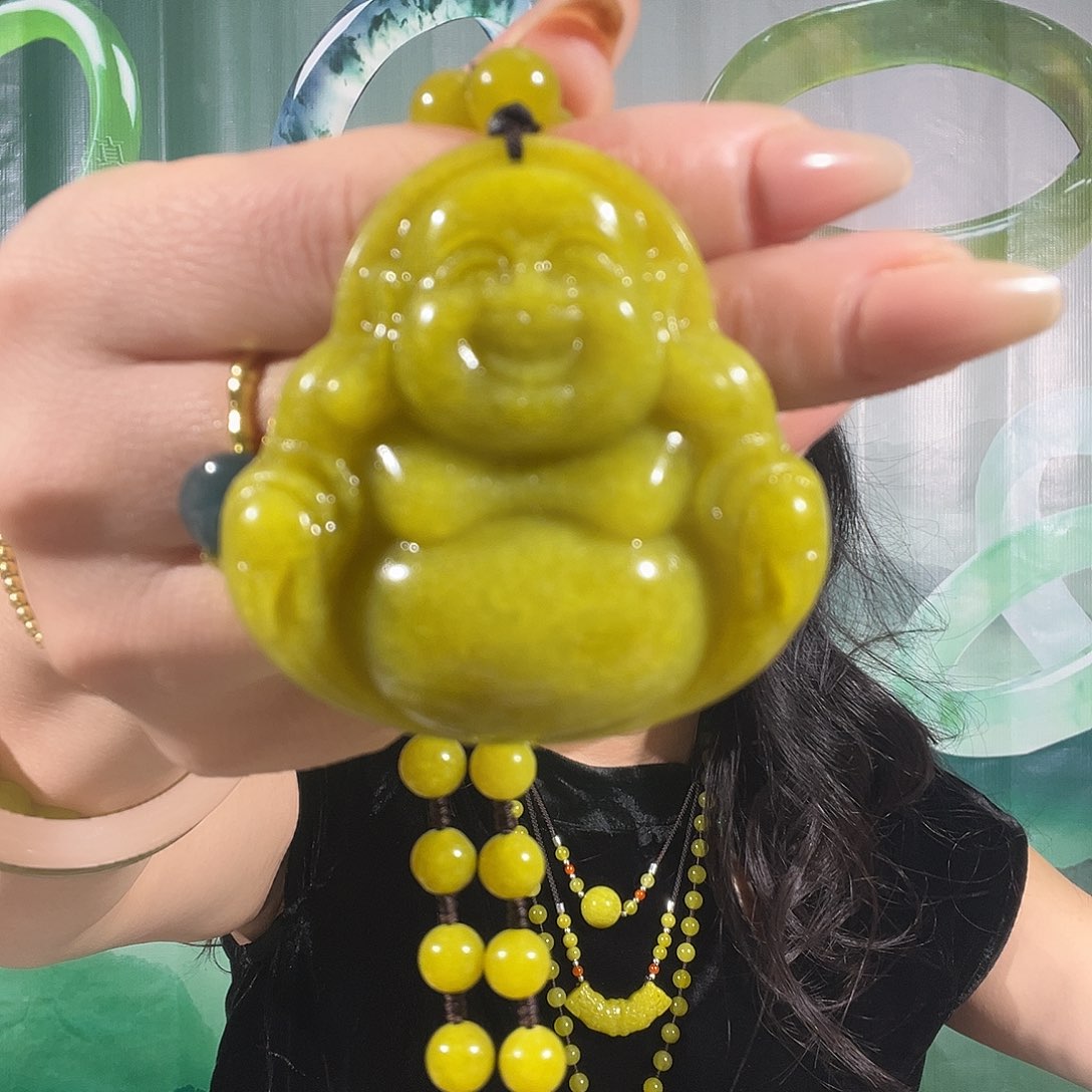 蛇纹石玉合金项链