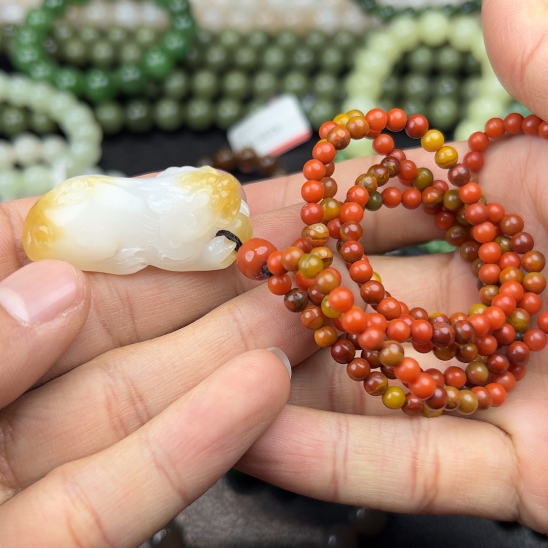 和田玉手链未镶嵌闭*说一套