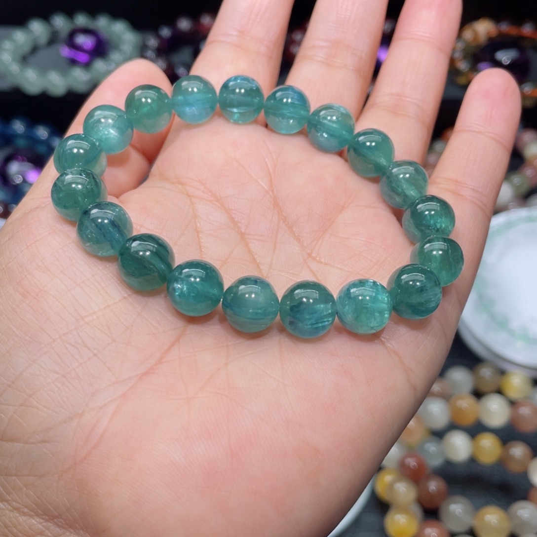 水晶手链未镶嵌じ*z蓝绿晶手链