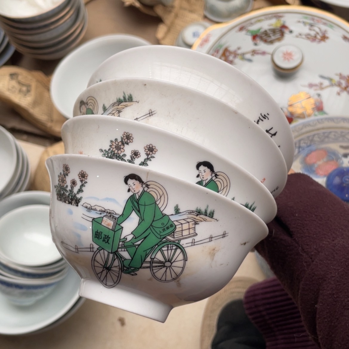 【闪购商品】景德镇陶瓷现代工艺景德镇陶瓷12.5公分4个