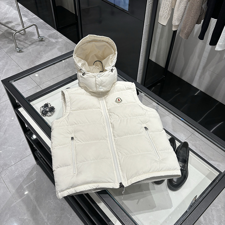 25年秋冬新款 时尚百搭休闲拉链口袋连帽马甲羽绒服-8810