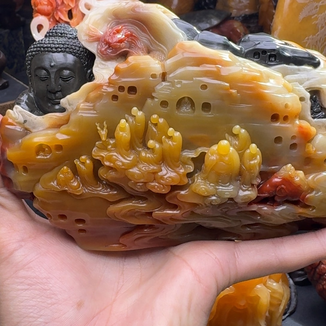 徐***文寿山石手工艺作品 巧色巧雕 