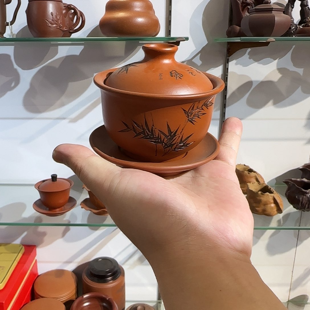 紫砂茶壶朱泥盖碗