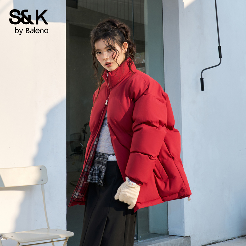 班尼路情侣棉衣男士外套2025秋冬新款面包服潮牌加绒加厚棉服外套