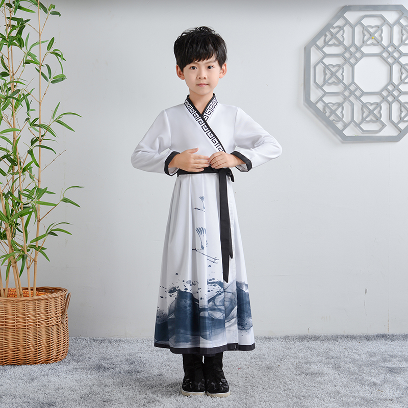 儿童古装汉服女童国学服男三字经弟子规朗诵服襦裙中国风表演服