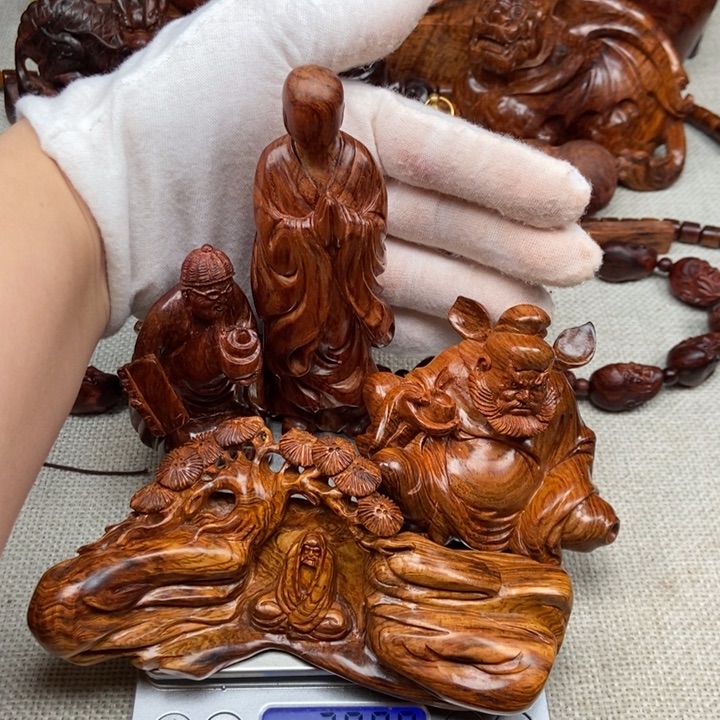 黄花梨/降香黄檀把件四个