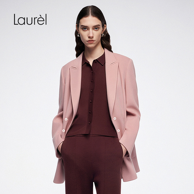 【粉丝专享】Laurel秋新款双排扣西装领短款大衣LWD366D01100