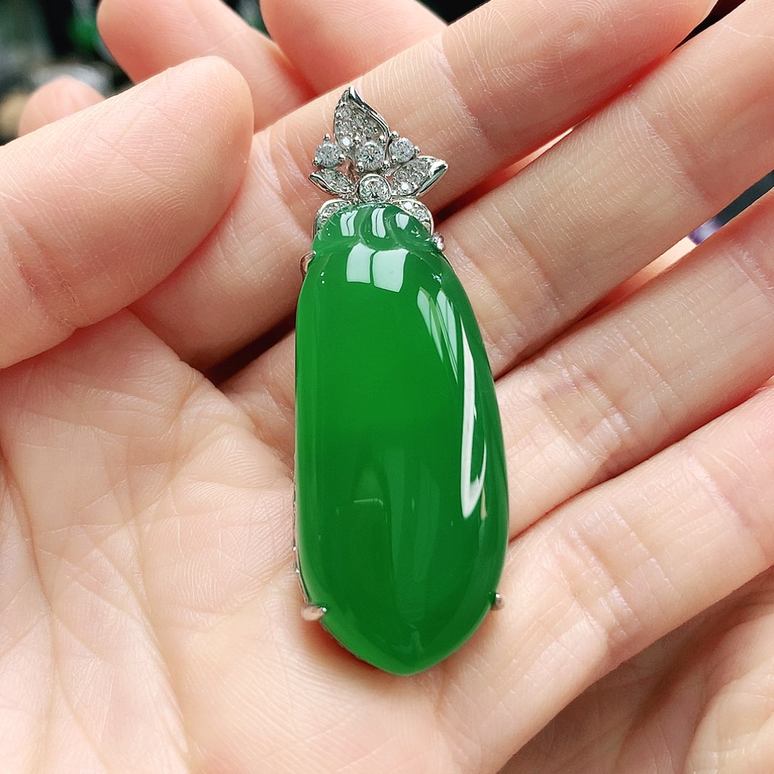 玛瑙/玉髓银S925镶嵌吊坠