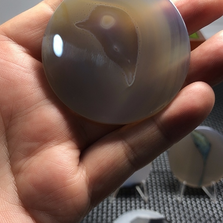 山***画玛瑙/玉髓未镶嵌海洋玉髓象形花片