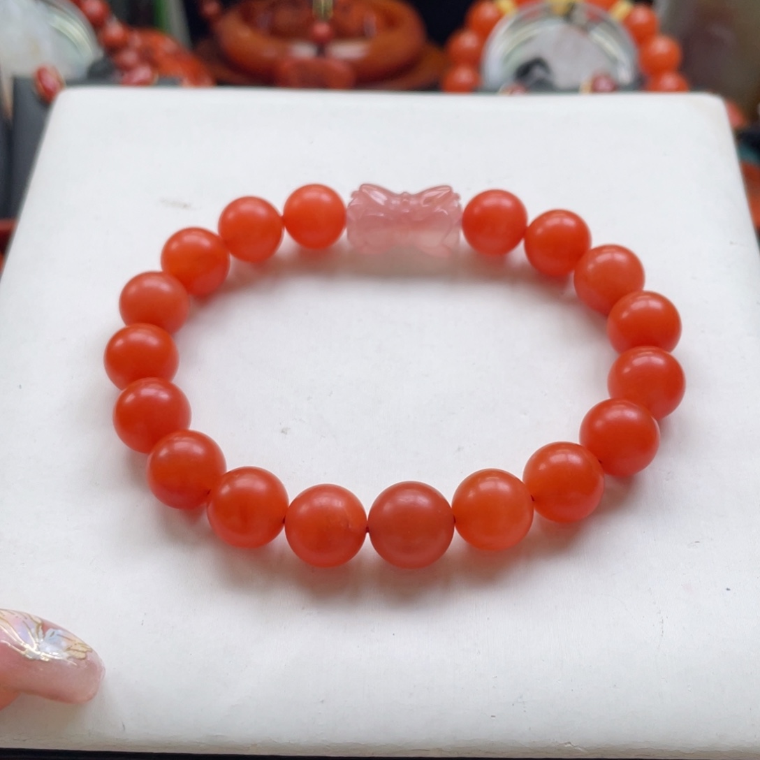 南红玛瑙未镶嵌保山南红哑光dly单圈10+mm