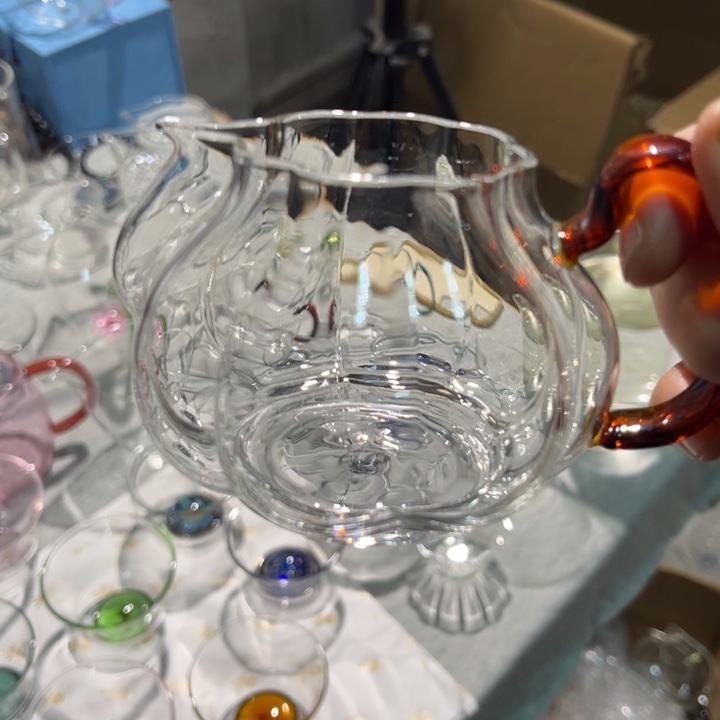 清***杨手工艺品玻璃鸟公杯，虎珀薇瑕
