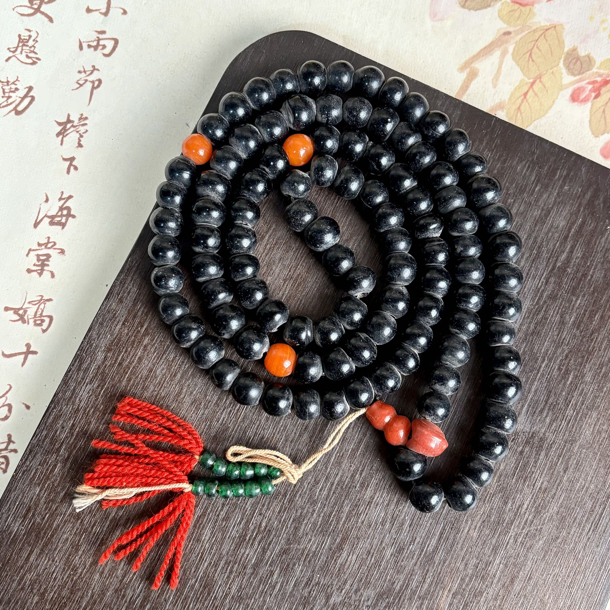 老琉璃复古黑色108子5120801