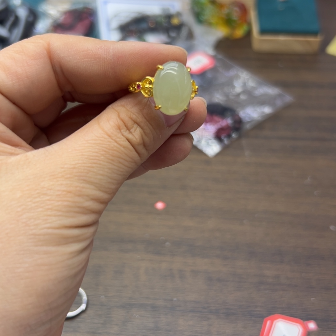 和田玉未镶嵌戒指1398