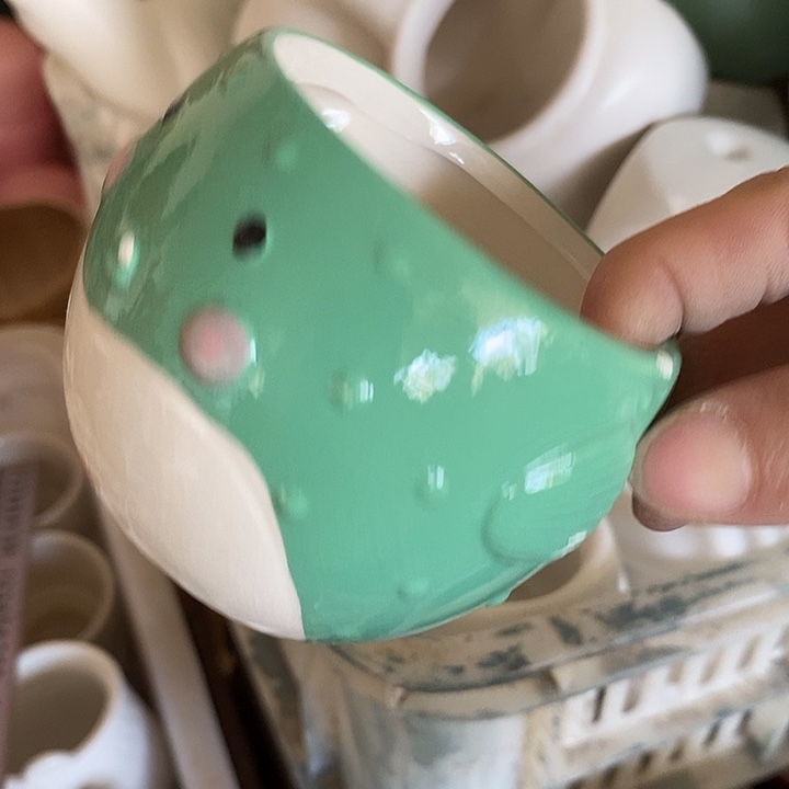 摆件陶陶盆有孔 瑕疵介意勿拍