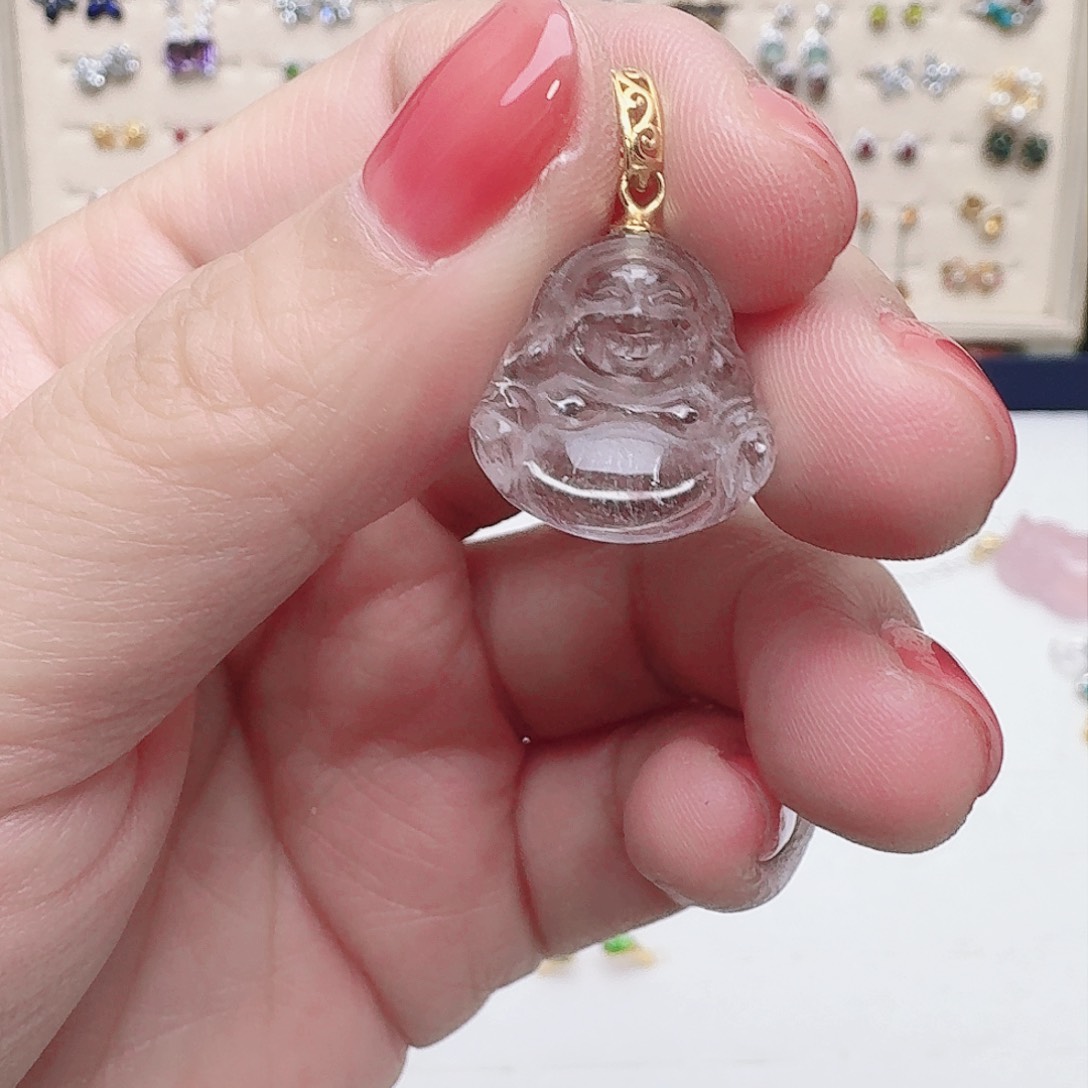 水晶吊坠(不含链)银S925镶嵌吊坠