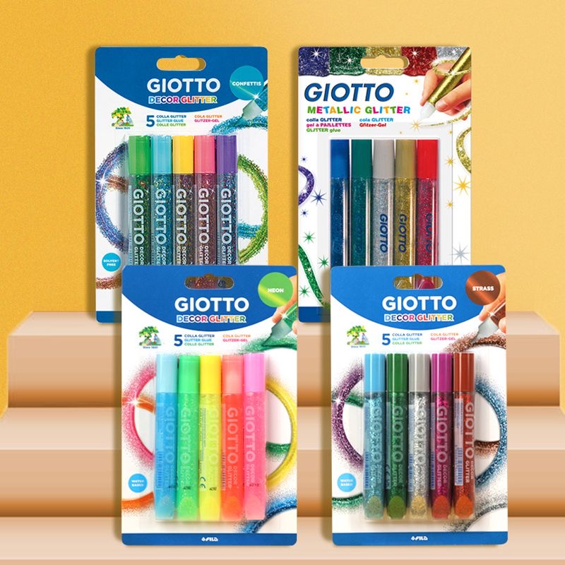 GIOTTO齐多进口儿童闪光环保手工画画涂色颜料DIY贺卡