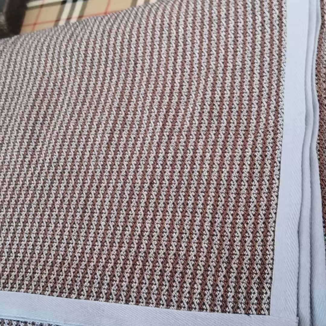 野生柞蚕丝拼接款卧室床单简约60姆米2.米宽2.2长条纹透气家用