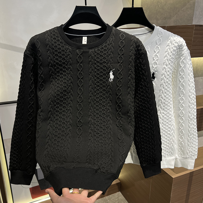 2025秋冬男士新款时尚百搭圆领卫衣休闲简约刺绣潮服男装