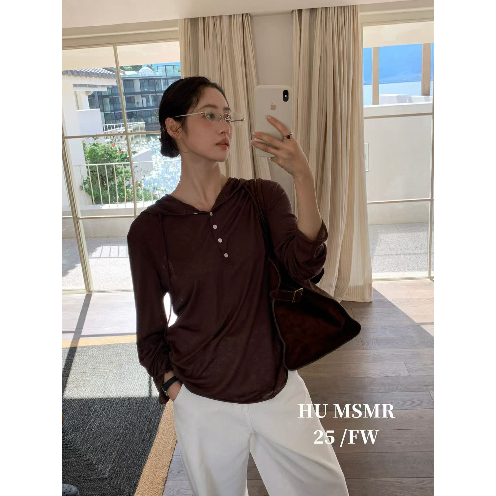 【NO退NO换】-连帽小扣子设计！轻薄款长袖T恤 （HUD1963#）HU