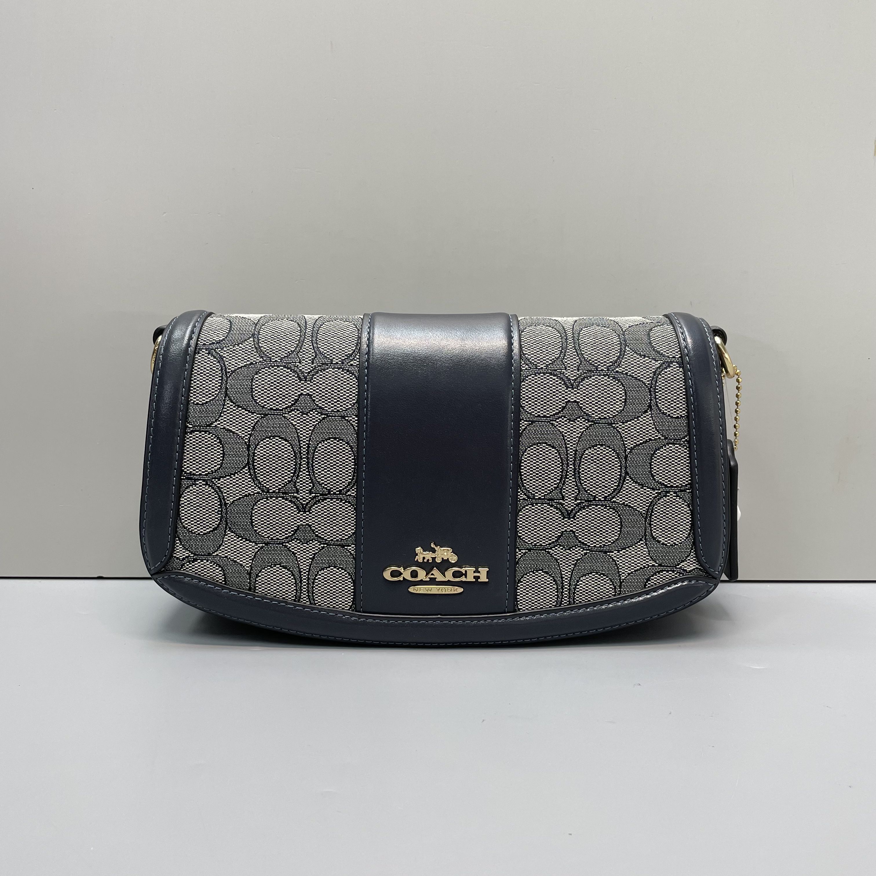 99新 COACH/蔻驰 小林/andrea蓝老花腋下包24*14*6cmB011108