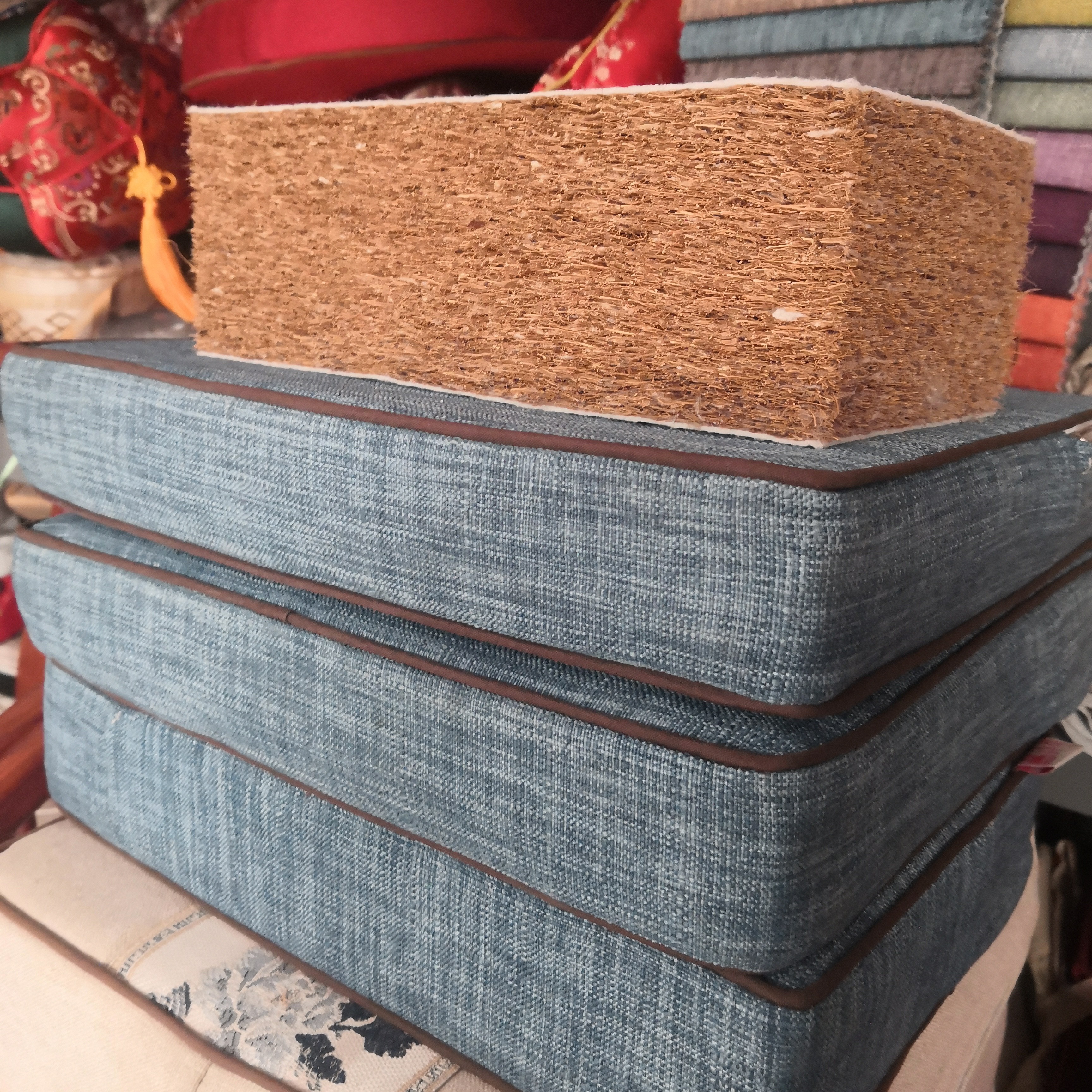 新中式实木榻榻米垫椅子垫红木沙发坐垫茶桌长条软垫子玄关垫定制