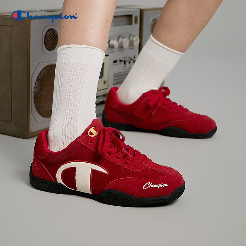 Champion冠军男女童25秋冬复古德训薄底红色赛车鞋运动鞋25FWT25