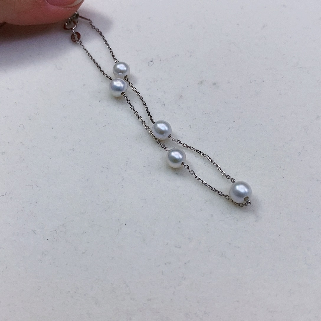 淡水珍珠特价不退换无核满天星手链银S925镶嵌