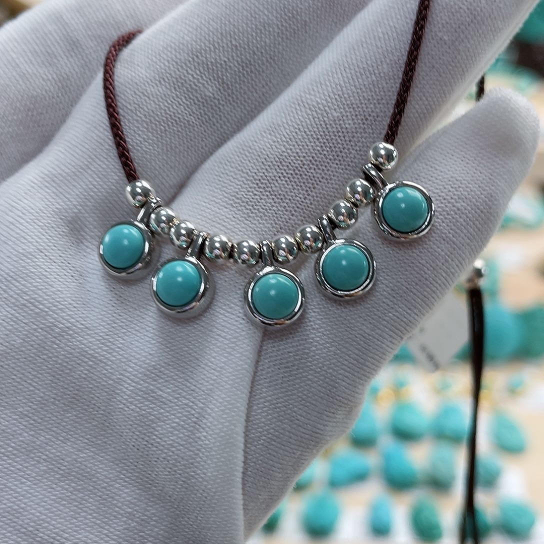 绿松石珠宝奇石银S925镶嵌