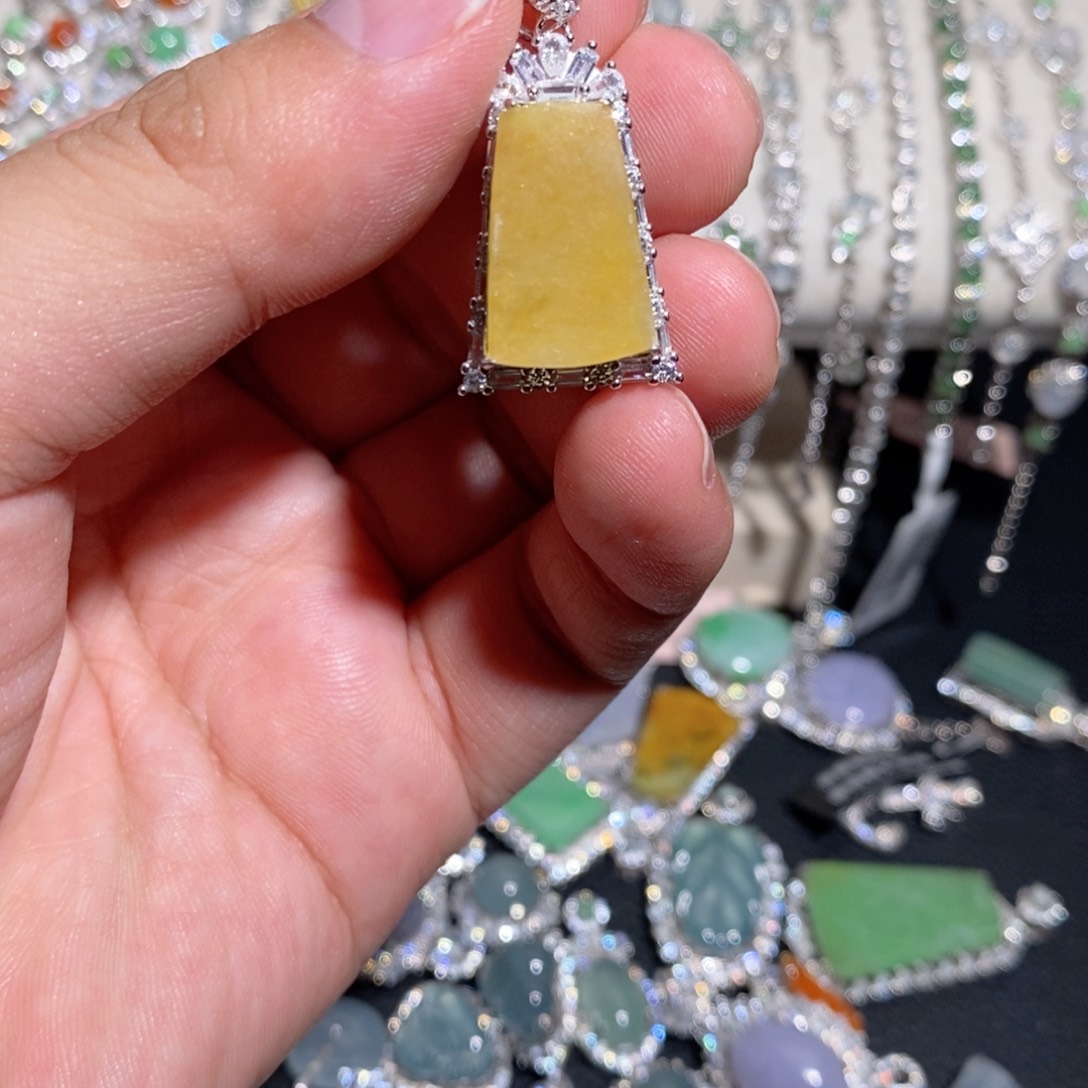 翡翠银S925镶嵌颈饰k k k