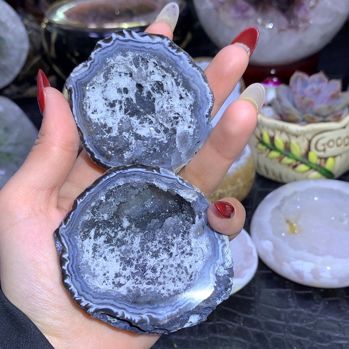 水晶捡漏奇石盆未镶嵌