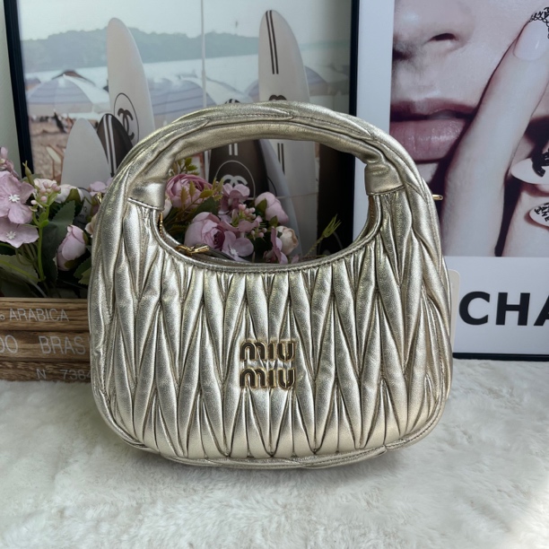 99新 MIU MIU/缪缪 缪缪香槟金wander小号