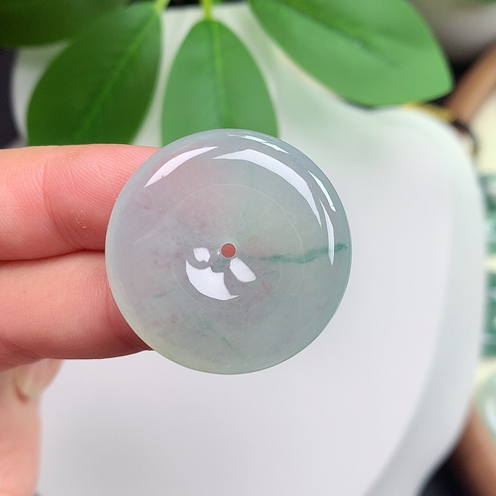 颈饰未镶嵌翡翠平安扣 28.3x5.5mm