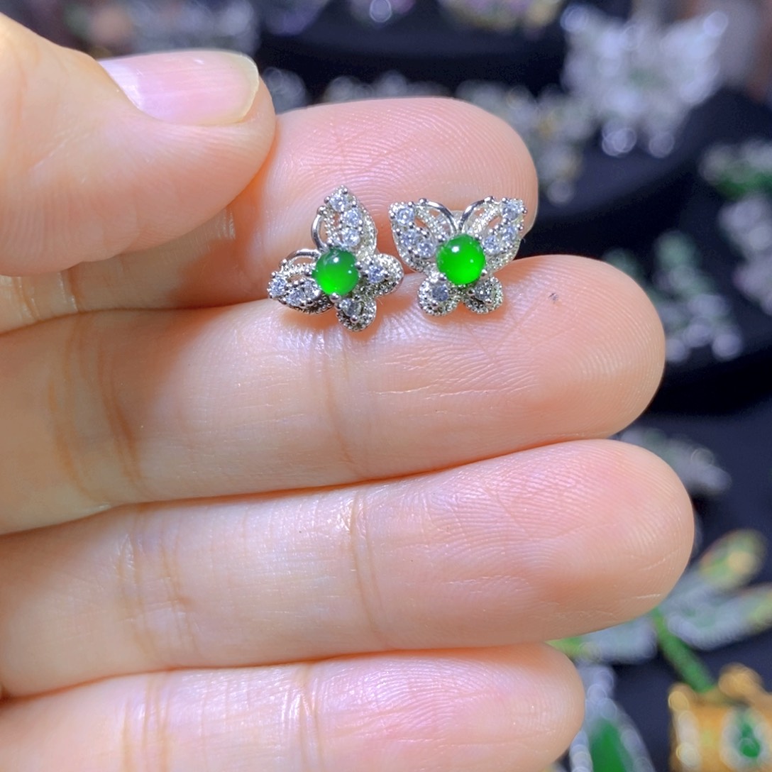 翡翠银S925镶嵌颈饰天然翡翠