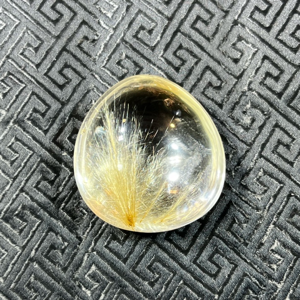 天然金发晶水滴吊坠