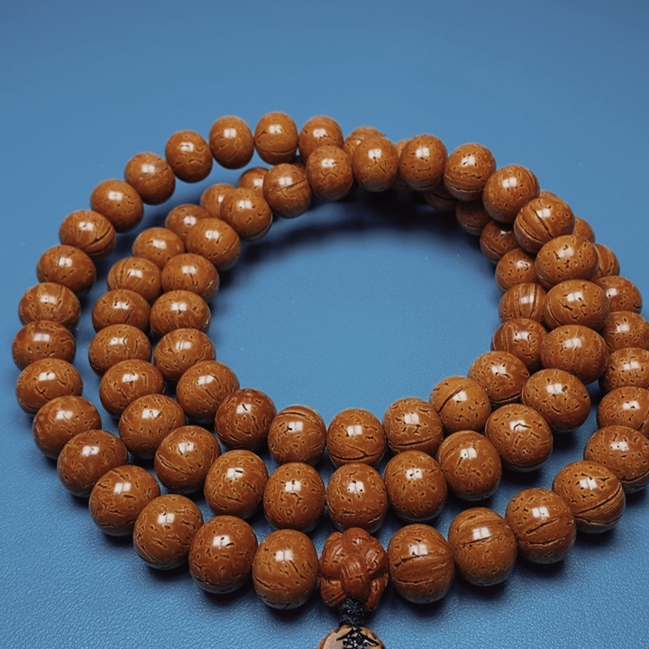 桃核脖挂算盘17花皮色差80颗