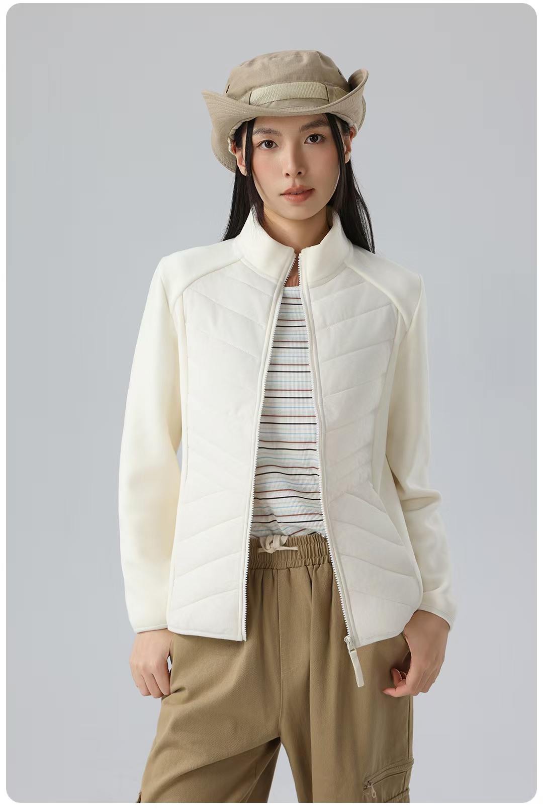 【原单正品】女款蜂巢美羊绒保暖外套---3706