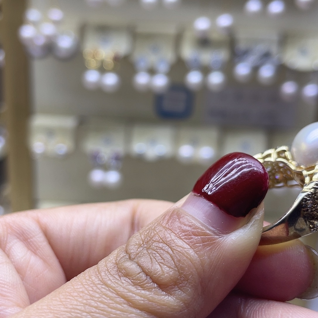 戒指淡水珍珠银S925镶嵌