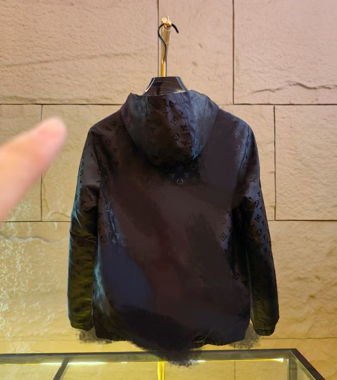 23808-2时尚百搭提花拼接双面可穿冲锋衣男女外套 宾哥专属