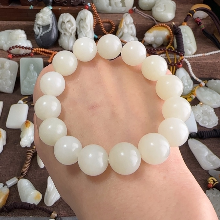 和田玉手链未镶嵌勇*