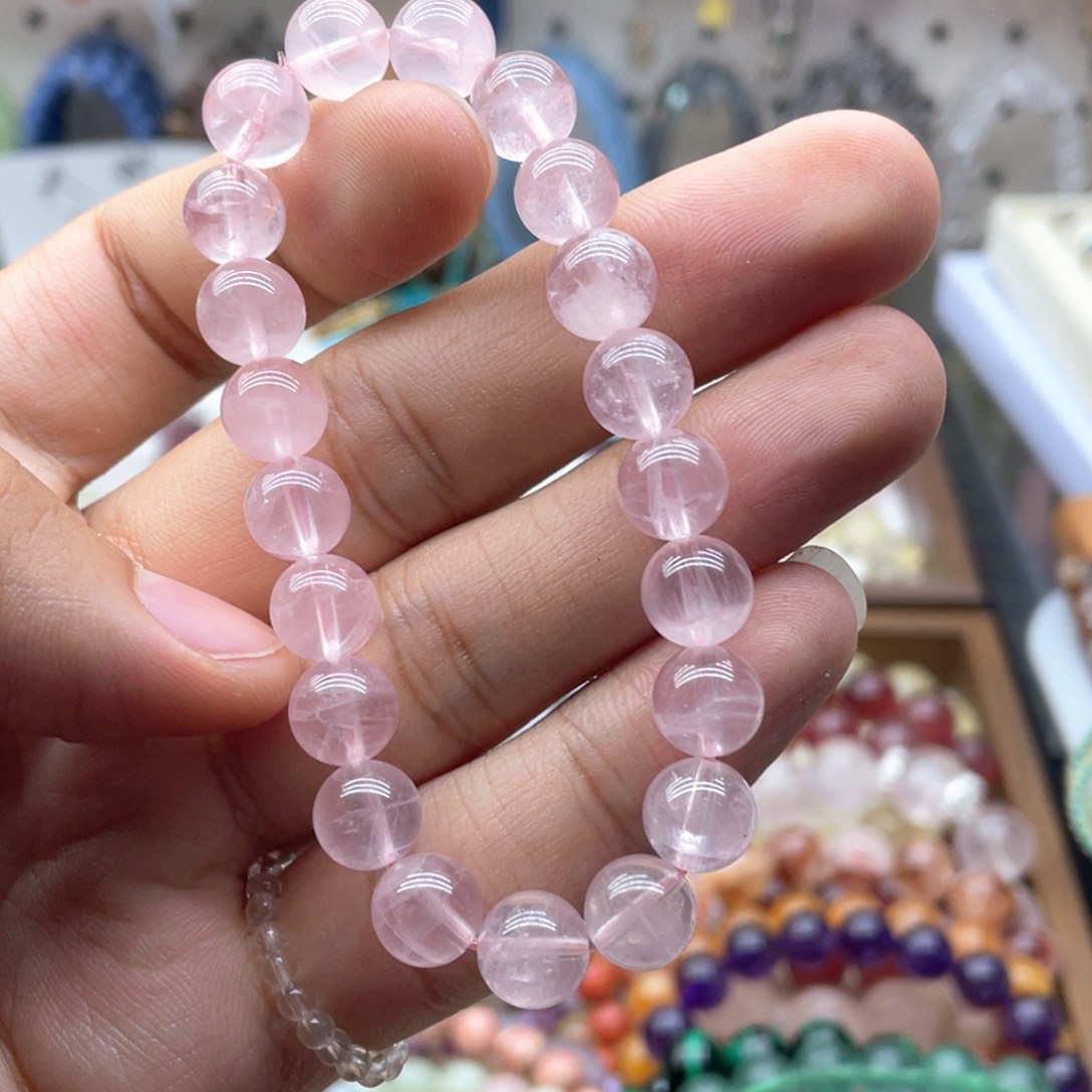 未镶嵌手链烟晶9.5咪粉水晶