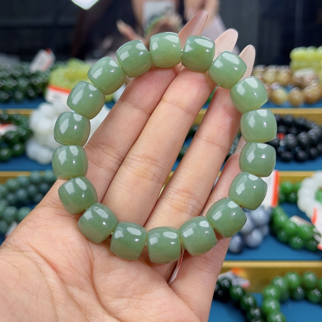 和田玉未镶嵌手链天然和田玉新疆且末蓝手串12