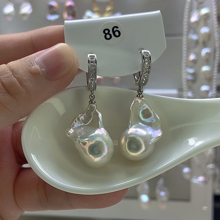 淡水珍珠银S925镶嵌颈饰86