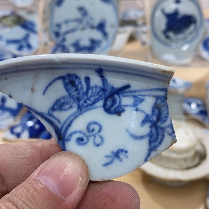 瓷片现代瓷器青花瓷片