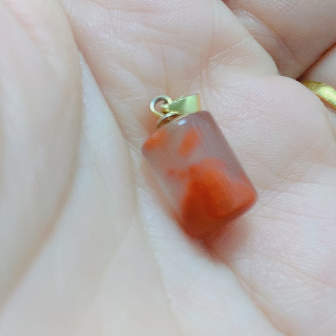 南红玛瑙银S925镶嵌吊坠(不含链)