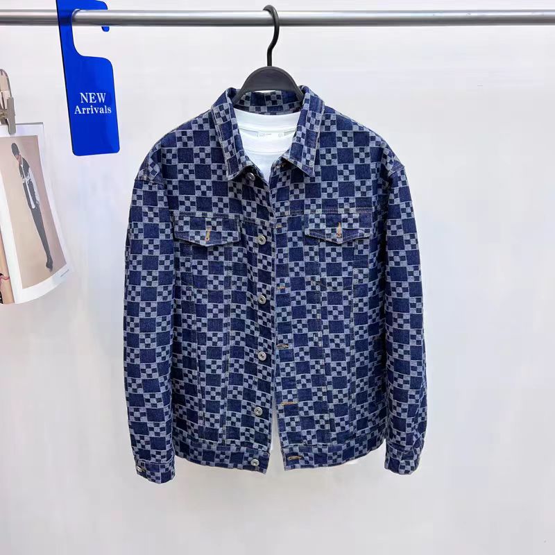 24早秋新款潮牌老花款翻领牛仔外套 SS006